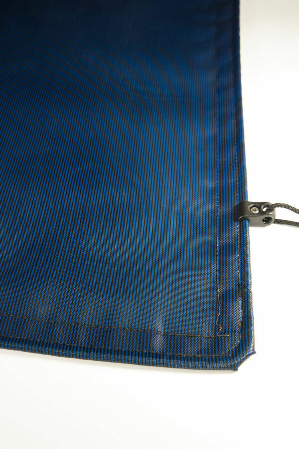 Blue WinterKleen Mesh pool cover to protect against debris